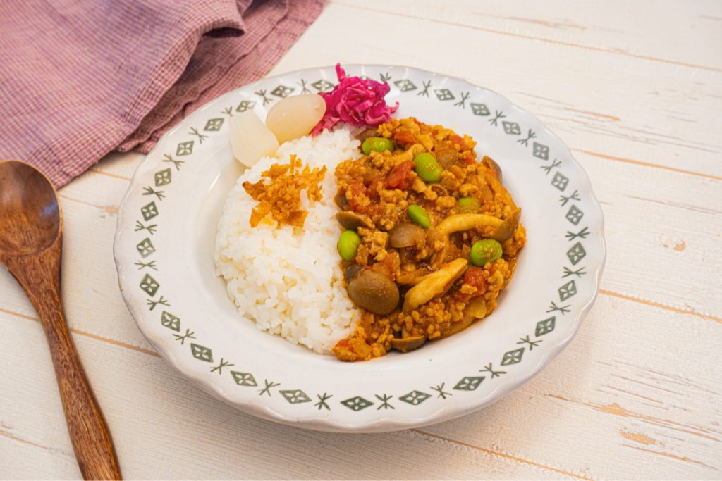 Pork Keema Curry with Edamame.